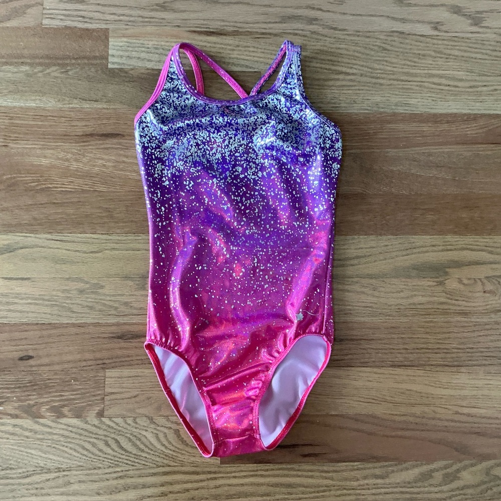 Destira Gymnastics Leotard Pink-purple and silver infinite shine Size adult Med